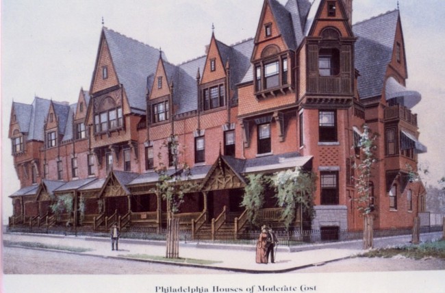 1891 ad for houses on the 4200 block of Spruce Street (Scientific American Builders/Philadelphia Real Estate Blog)