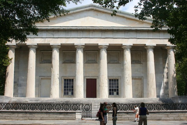 The second Bank of the United States at 420 Chestnut Street: designed by Strickland, controlled by Biddle, served by Newkirk and Jaudon, destroyed by Andrew Jackson.