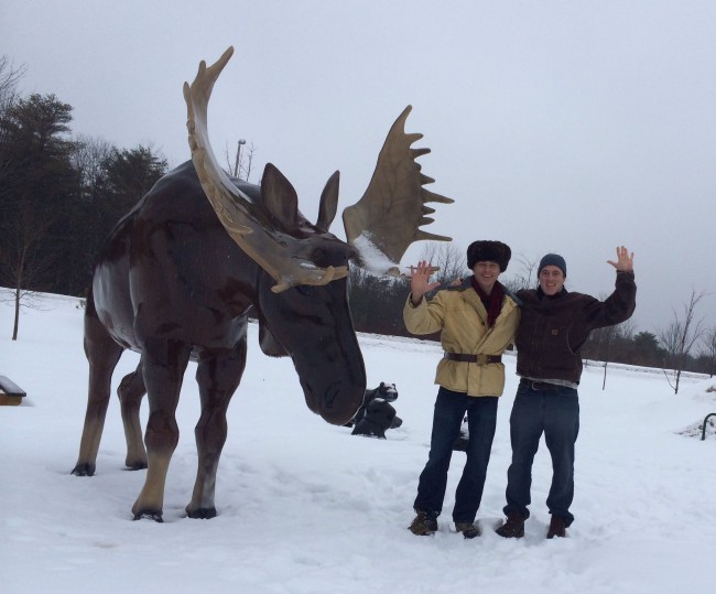Gardiner, Maine: "Sorry, folks, rest area's closed. Moose out front should have told you."